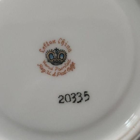 Lefton Hand Painted Floral With Gold teacup   Plate - Picture 6 of 6